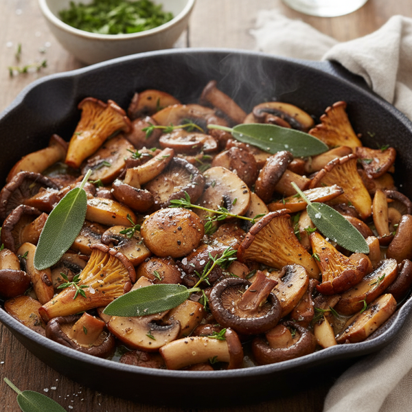 Savory Sage and Thyme Mushroom Medley recipe