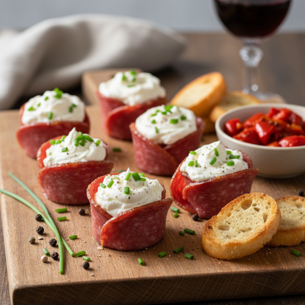 Savory Salami Bites with Creamy Cheese Spread recipe