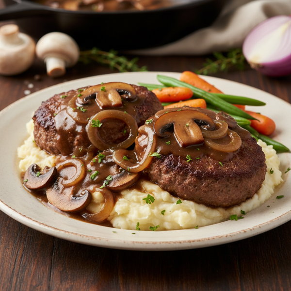 Savory Salisbury Steak with Rich Mushroom and Onion Gravy recipe