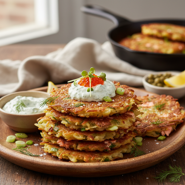 Savory Salmon Latkes recipe