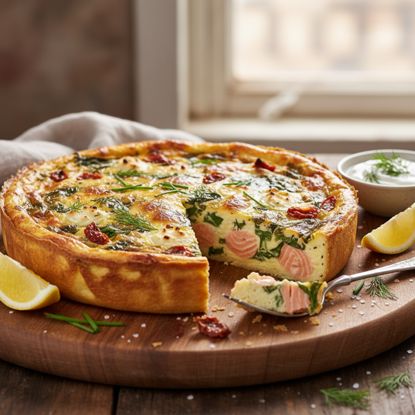 Savory Salmon Quiche without Crust recipe