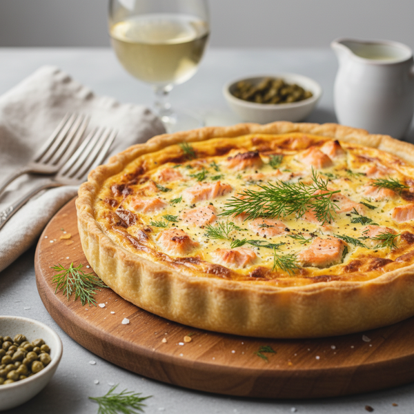 Savory Salmon & Dill Quiche recipe