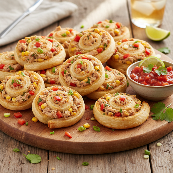 Savory Salsa Tuna Pinwheels recipe