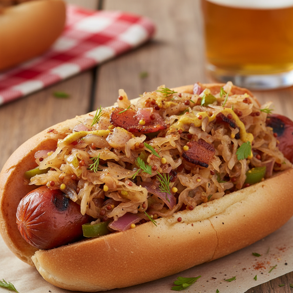 Savory Sauerkraut Hot Dog Relish recipe