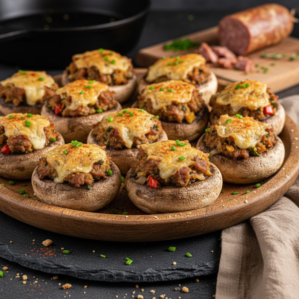 Savory Sausage-Stuffed Mushrooms recipe