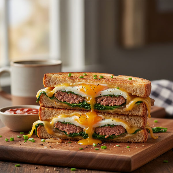 Savory Sausage Breakfast Melt recipe