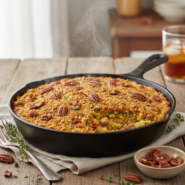 Savory Sausage, Grits & Pecan Bake recipe