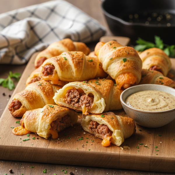 Savory Sausage & Cheddar Crescent Bites recipe