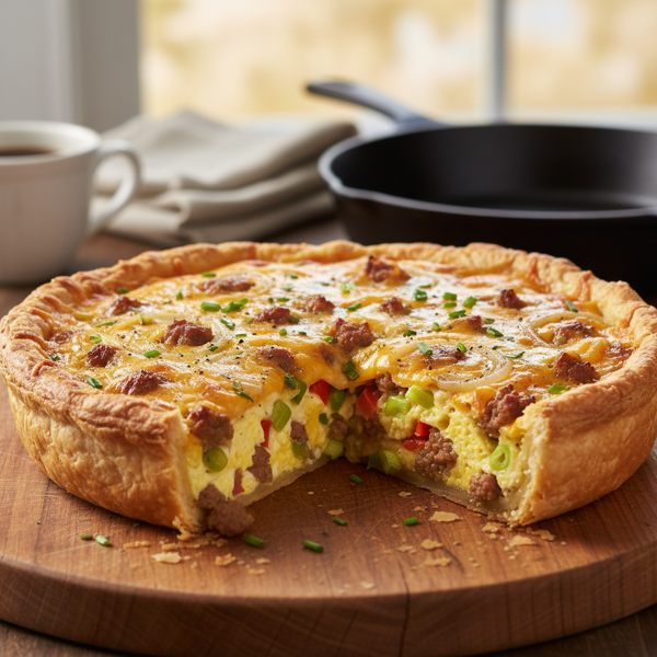 Savory Sausage & Cheese Breakfast Pie recipe