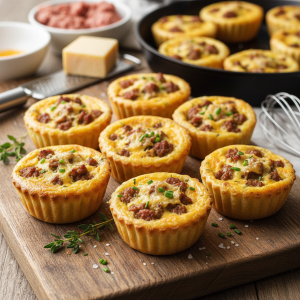 Savory Sausage and Cheese Quiche Bites recipe