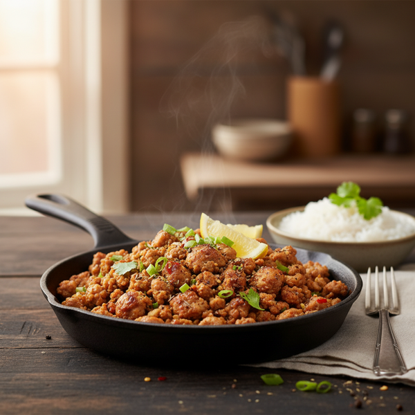 Savory Sautéed Ground Chicken recipe