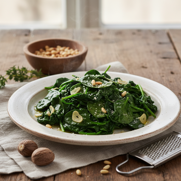 Savory Sautéed Spinach with Nutmeg recipe