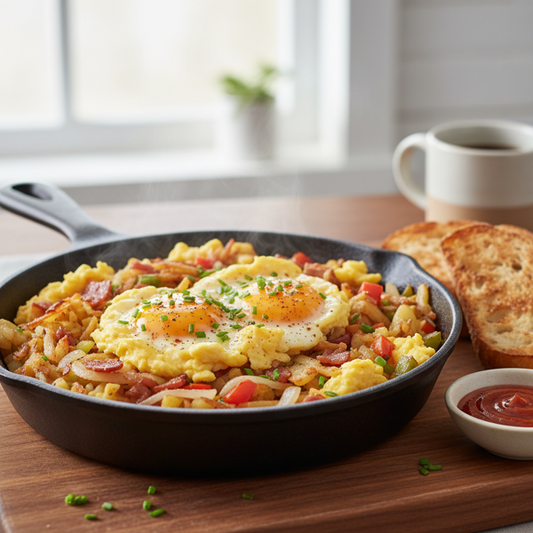 Savory Scrambled Egg and Hash Delight recipe