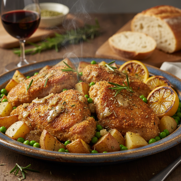 Savory Semolina Chicken Vesuvio recipe