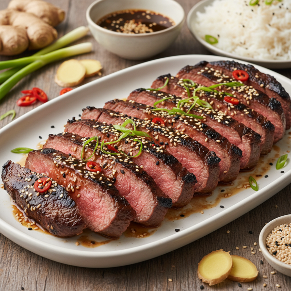 Savory Sesame-Ginger Flank Steak recipe