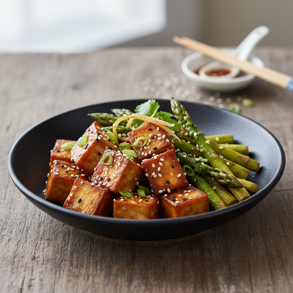 Savory Sesame-Ginger Tofu & Asparagus Delight recipe