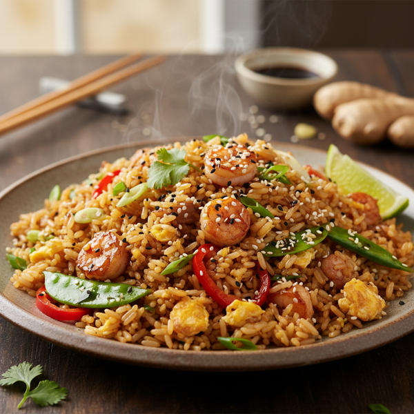 Savory Sesame Egg Fried Rice recipe