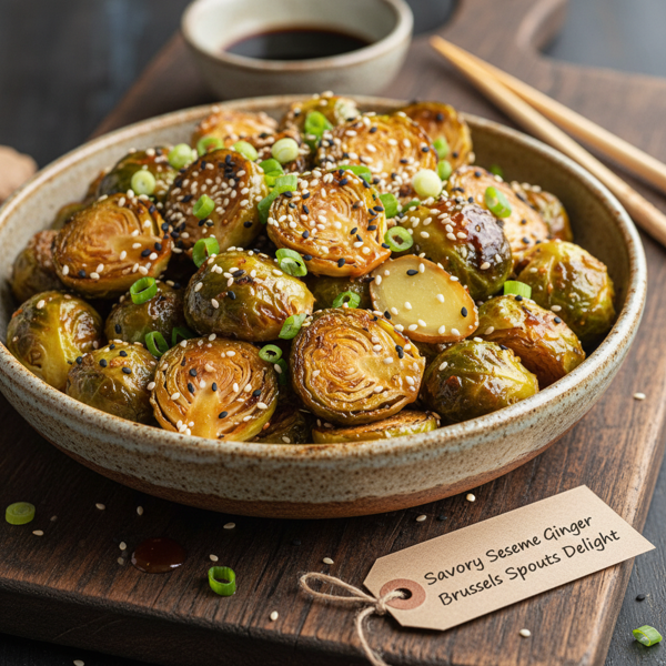 Savory Sesame Ginger Brussels Sprouts Delight recipe