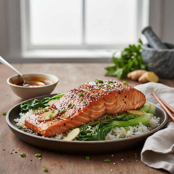 Savory Sesame Ginger Glazed Salmon recipe