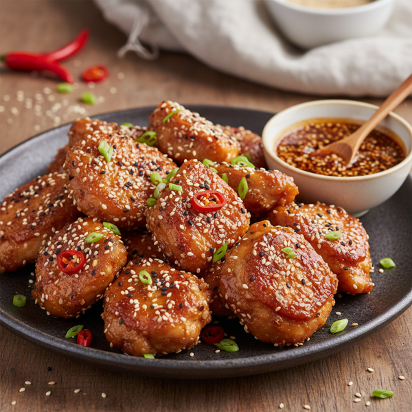 Savory Sesame Glazed Chicken Bites recipe