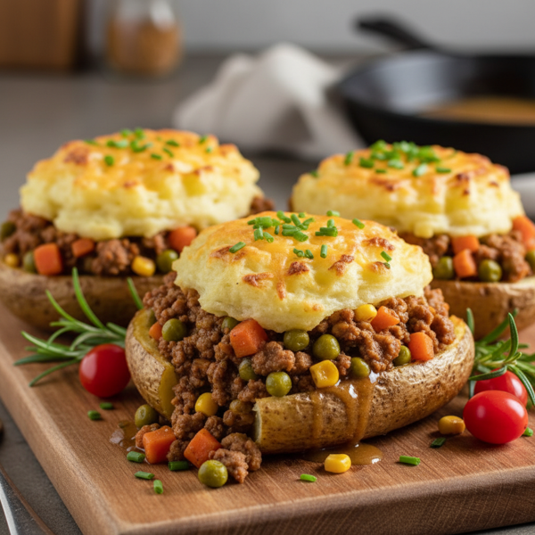 Savory Shepherd's Pie Loaded Potato Skins recipe