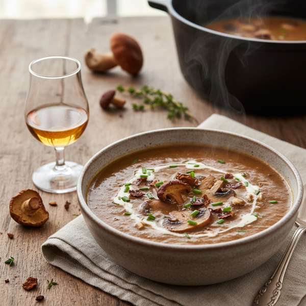 Savory Sherried Porcini Mushroom Soup recipe