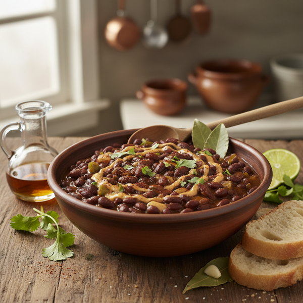 Savory Sherry-Infused Vegetarian Black Beans recipe