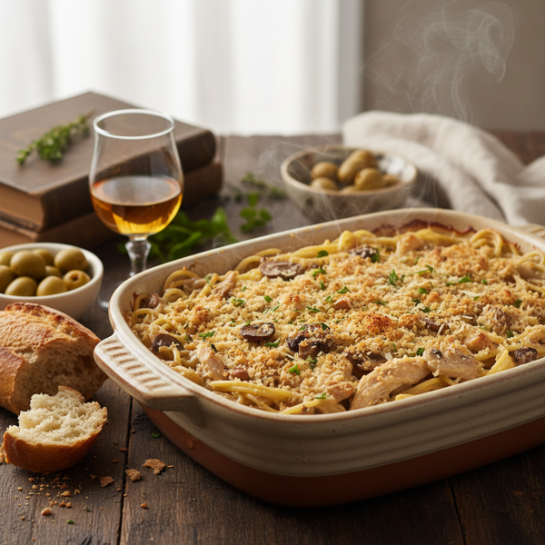 Savory Sherry Chicken Tetrazzini recipe