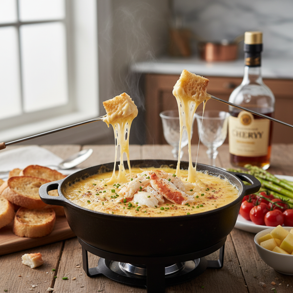 Savory Sherry Crab Fondue Delight recipe