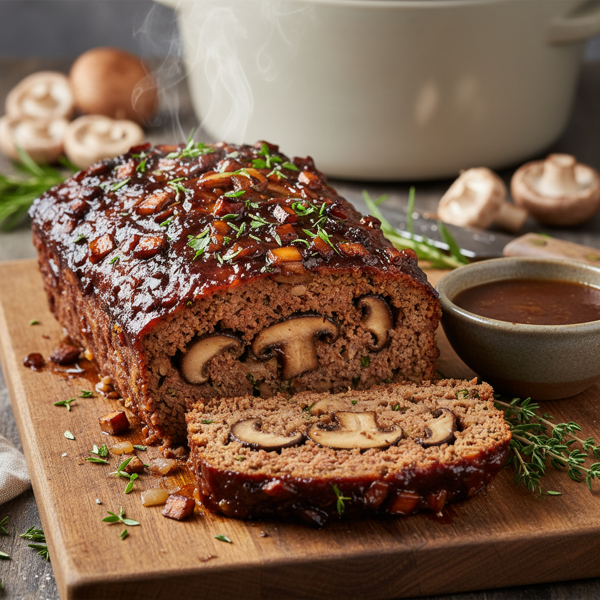 Savory Shiitake Mushroom Meatloaf in the Slow Cooker recipe