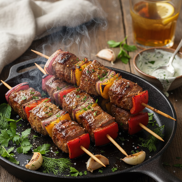 Savory Shishlik Skewers with Garlic and Herbs recipe