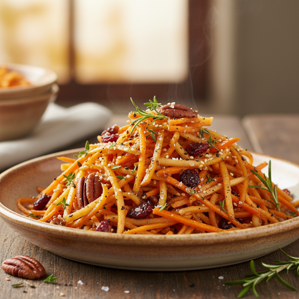 Savory Shredded Apple and Carrot Tzimmes recipe