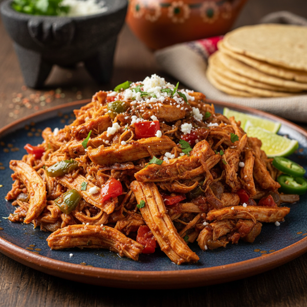 Savory Shredded Chicken Filling for Mexican Delights recipe