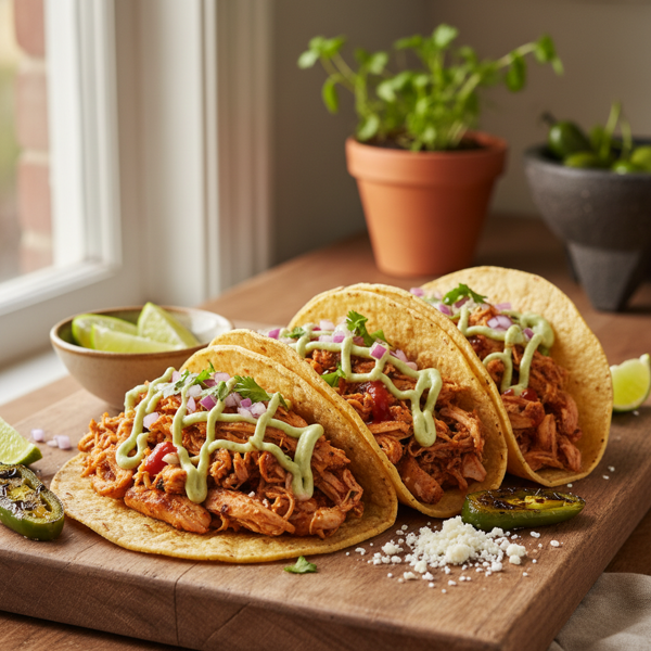 Savory Shredded Chicken Tacos recipe