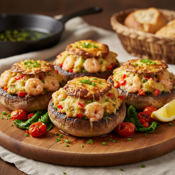 Savory Shrimp-Stuffed Portobello Caps recipe
