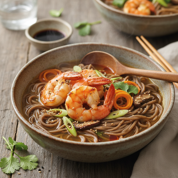 Savory Shrimp Soba Noodle Soup recipe