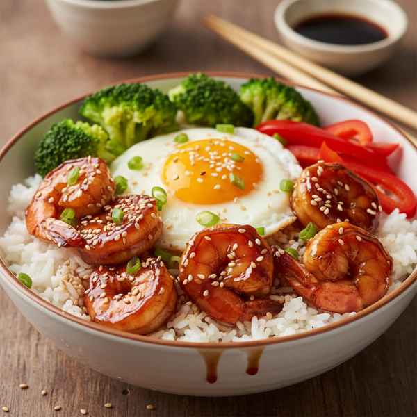Savory Shrimp Teriyaki Rice Bowl Delight recipe