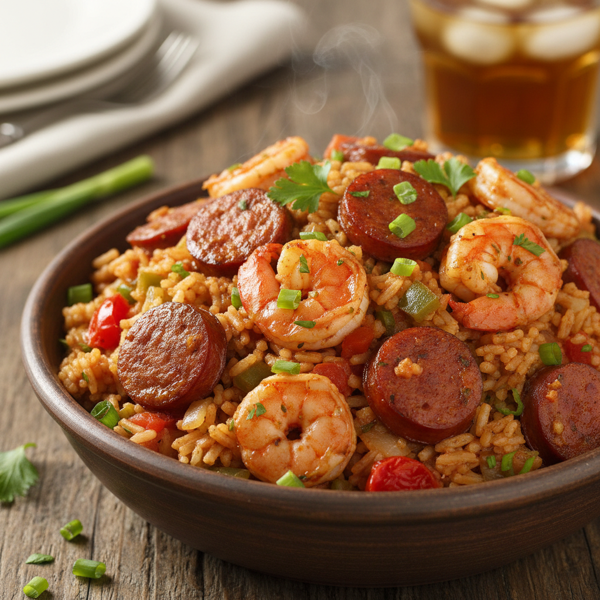 Savory Shrimp & Andouille Sausage Jambalaya recipe