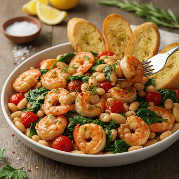 Savory Shrimp & Cannellini Bean Medley recipe