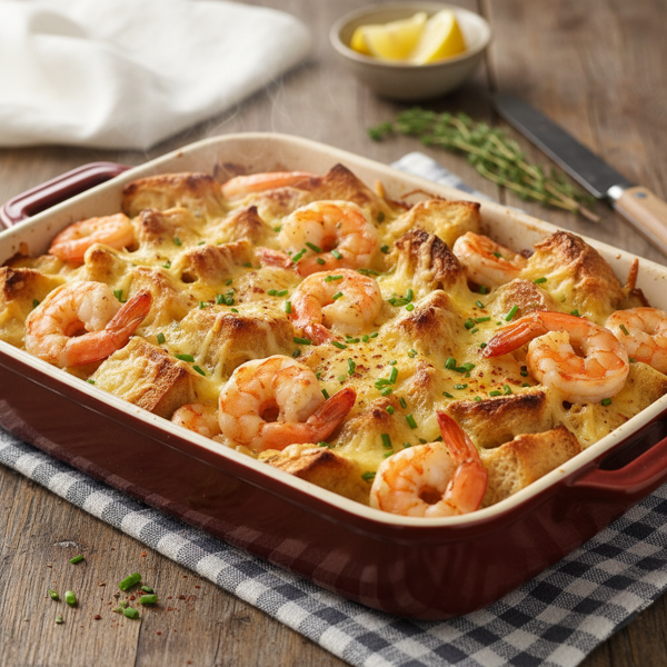 Savory Shrimp & Cheese Bread Bake recipe