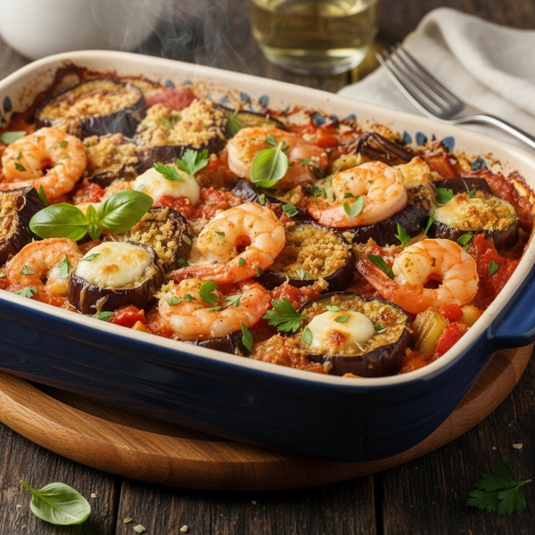 Savory Shrimp and Eggplant Bake recipe