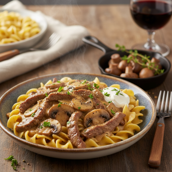 Savory Sirloin Stroganoff Delight recipe