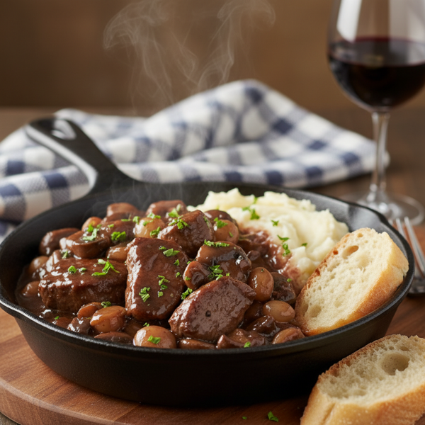 Savory Sirloin Tips in Burgundy Sauce recipe