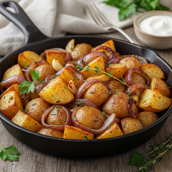 Savory Skillet-Style Potatoes with Onions recipe