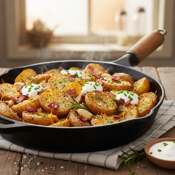 Savory Skillet Baked Potato recipe