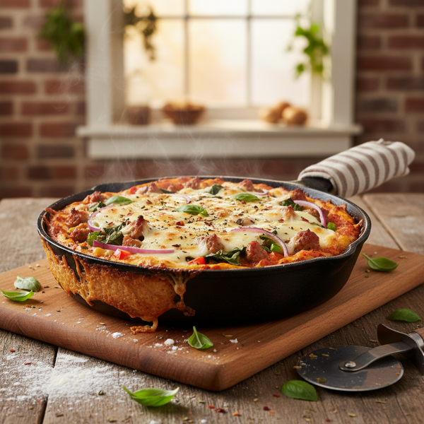 Savory Skillet Pizza Bake recipe