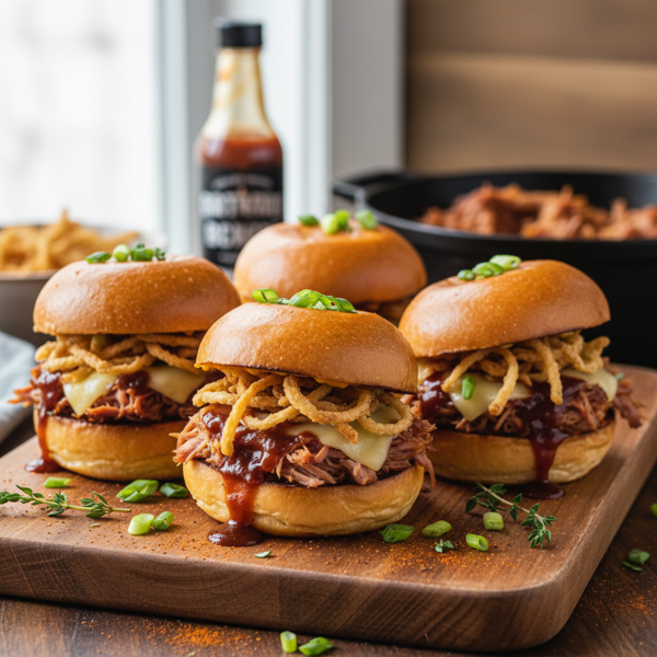 Savory Slow-Cooked BBQ Ham Sliders recipe