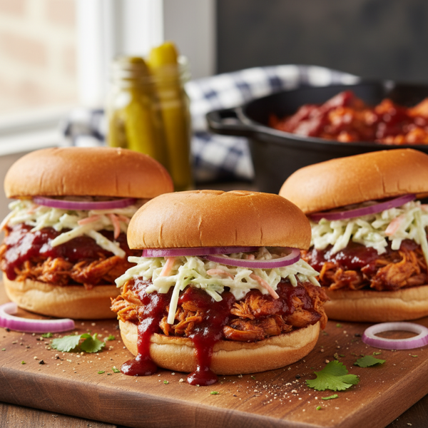 Savory Slow-Cooked Barbecue Chicken Sandwiches recipe