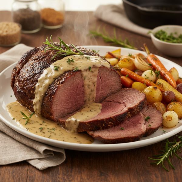 Savory Slow-Cooked Beef Roast with Creamy Gravy recipe
