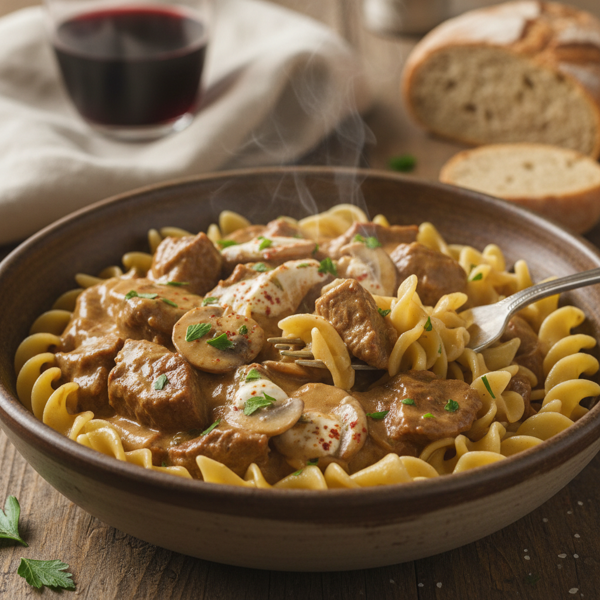 Savory Slow-Cooked Beef Stroganoff recipe